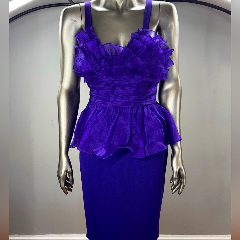 NWT MIKAEL AGHAL Ruffled Peplum Cocktail Dress XS Outnet